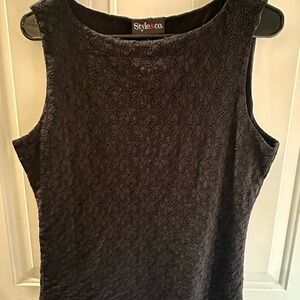 Black lace floral tank top